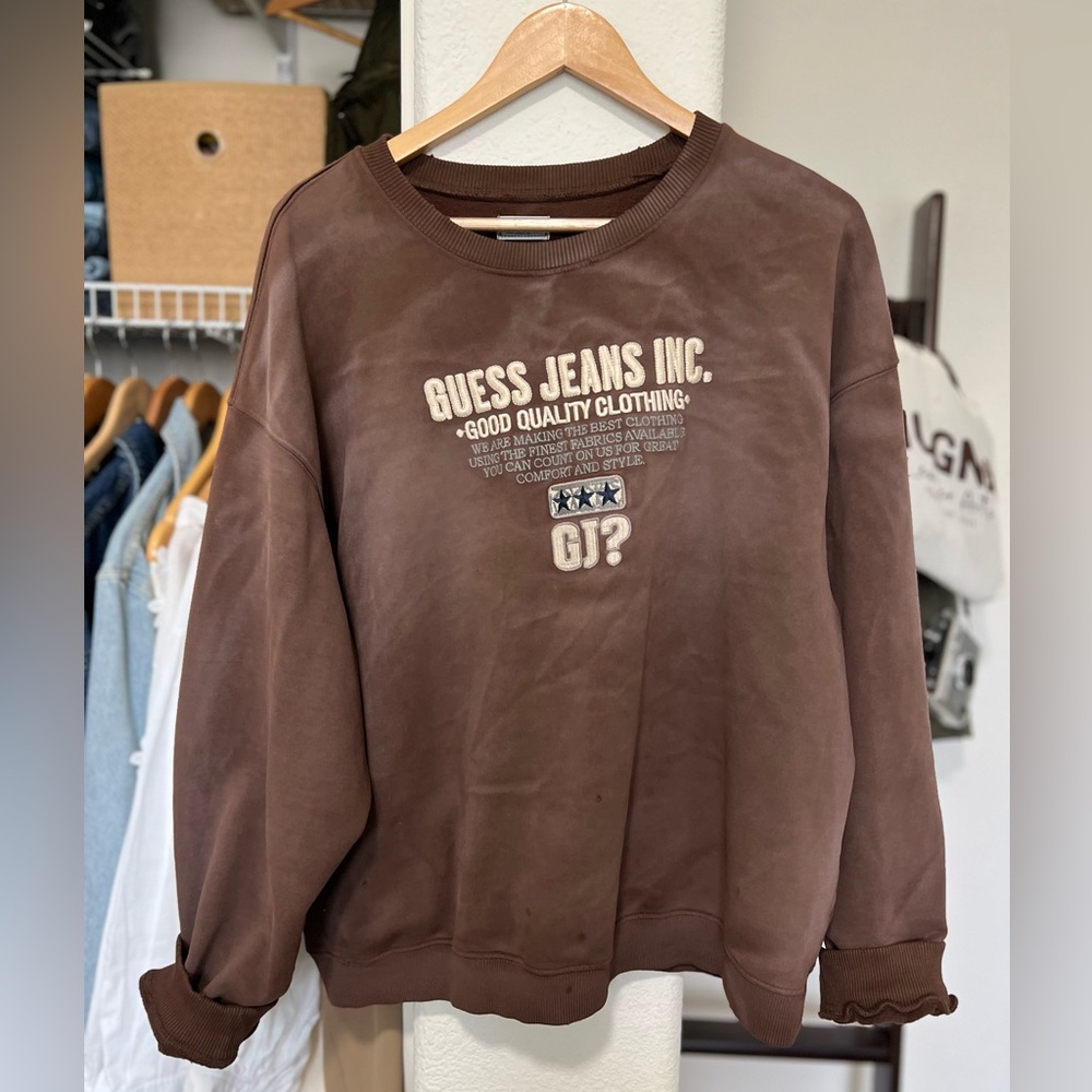 GUESS Jeans Vintage Embroidered Oversized Sweatshirt